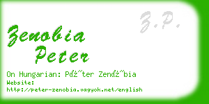 zenobia peter business card